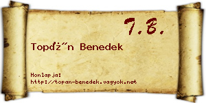 Topán Benedek névjegykártya